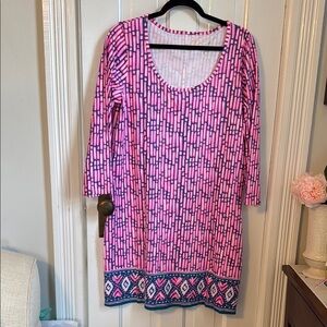 Lilly Pulitzer Pink and Blue Patterned Dress